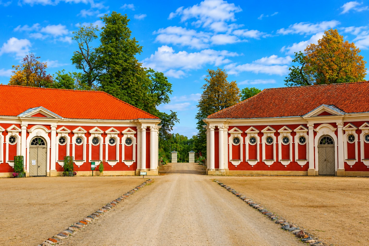 Rundāle Palace courtyard entrance in Latvia