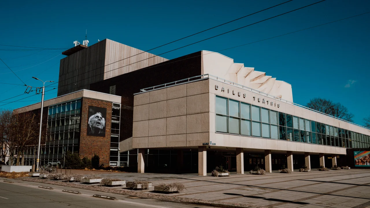Dailes Theatre in Riga showcasing Soviet modernist architecture