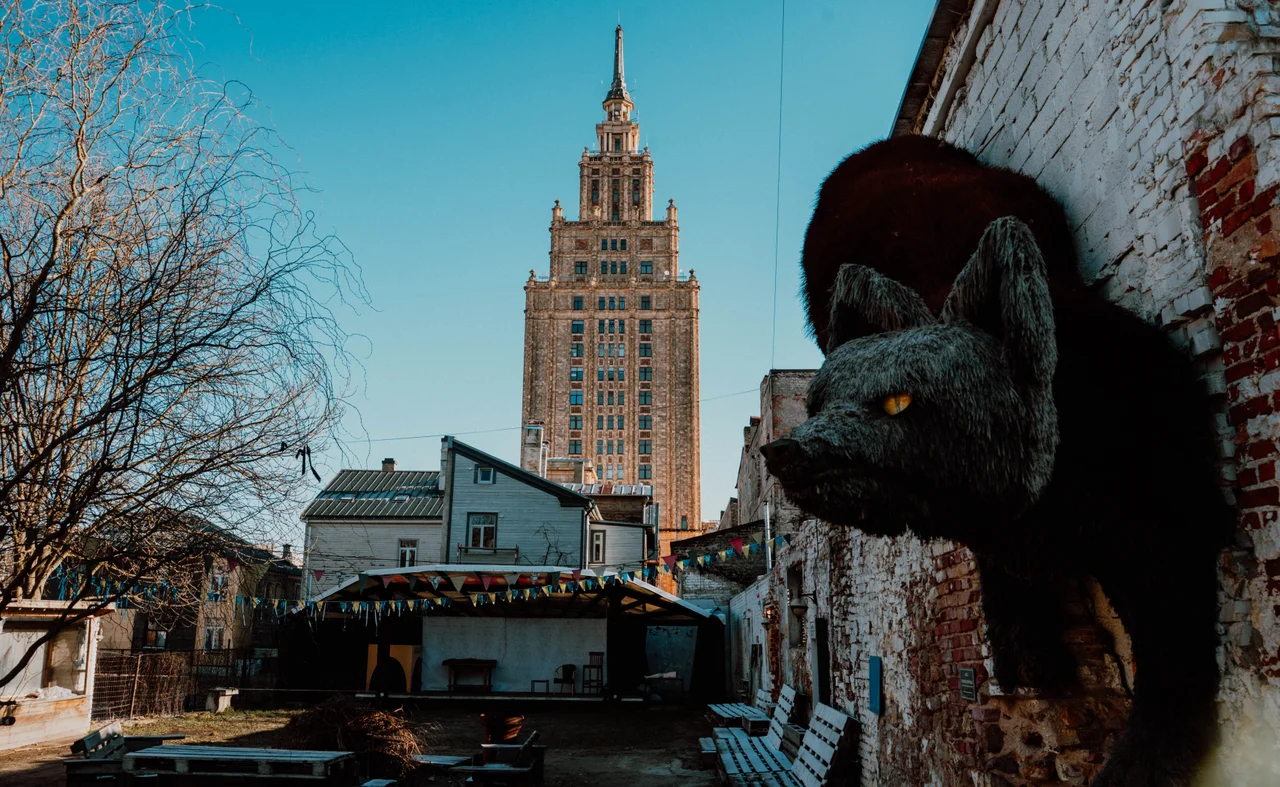 Academy of Sciences building in Riga built during the Soviet era